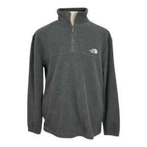 The North Face Men's Medium Fleece Pullover Sweatshirt Gray Embroidered Logo